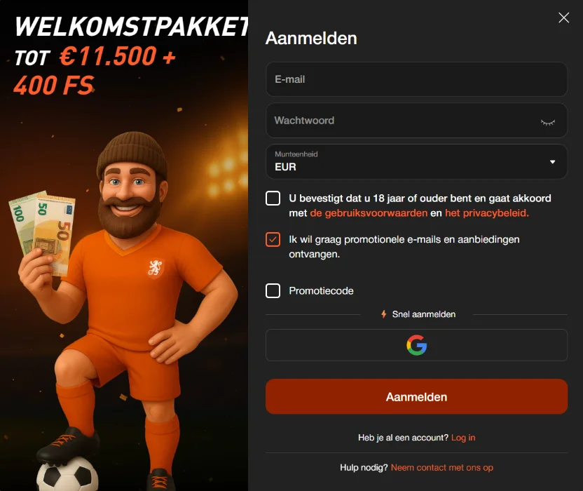 Betoranje Casino Account aanmaken Betoranje Casino Account aanmaken